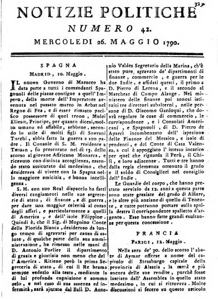 Notizie politiche o sia istoria de' piu famosi avvenimenti del mondo