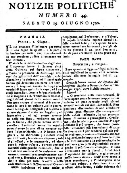 Notizie politiche o sia istoria de' piu famosi avvenimenti del mondo