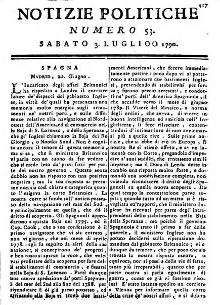 Notizie politiche o sia istoria de' piu famosi avvenimenti del mondo