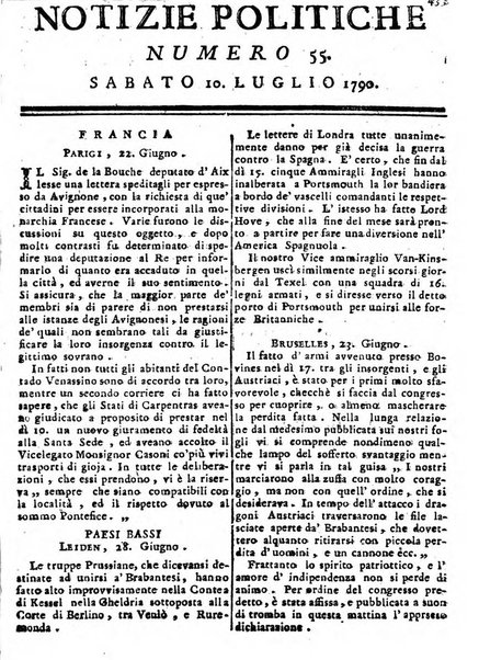 Notizie politiche o sia istoria de' piu famosi avvenimenti del mondo