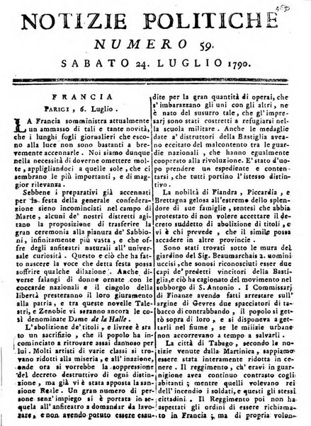 Notizie politiche o sia istoria de' piu famosi avvenimenti del mondo