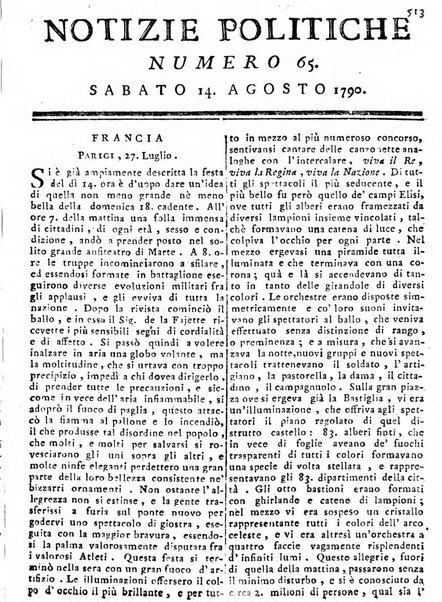 Notizie politiche o sia istoria de' piu famosi avvenimenti del mondo