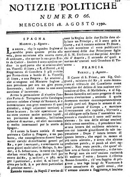 Notizie politiche o sia istoria de' piu famosi avvenimenti del mondo