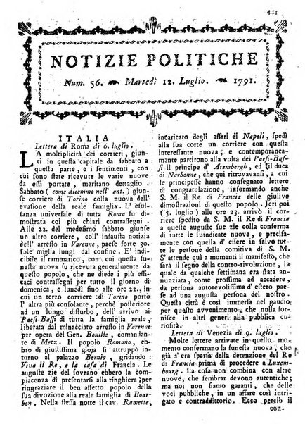 Notizie politiche o sia istoria de' piu famosi avvenimenti del mondo