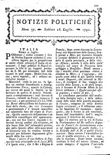 Notizie politiche o sia istoria de' piu famosi avvenimenti del mondo