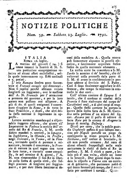 Notizie politiche o sia istoria de' piu famosi avvenimenti del mondo