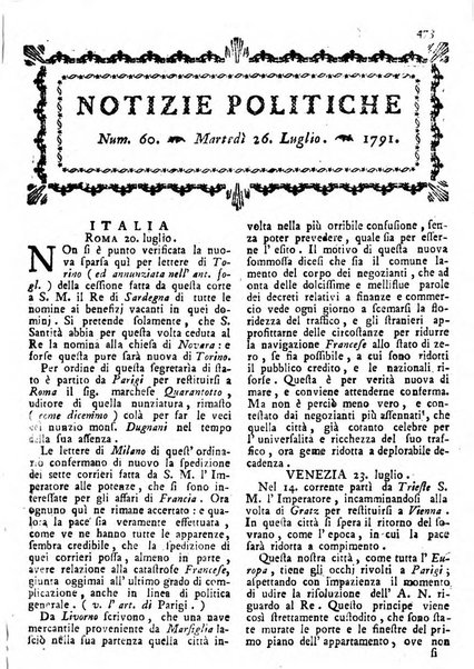 Notizie politiche o sia istoria de' piu famosi avvenimenti del mondo