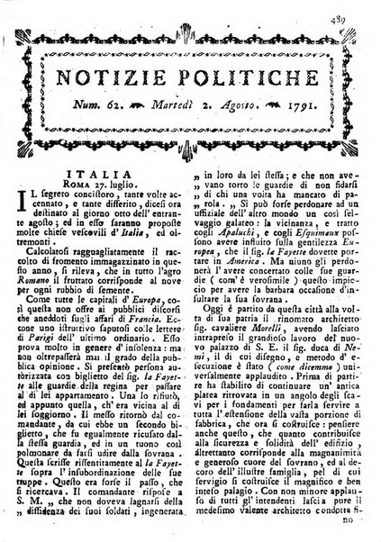 Notizie politiche o sia istoria de' piu famosi avvenimenti del mondo