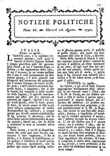 Notizie politiche o sia istoria de' piu famosi avvenimenti del mondo