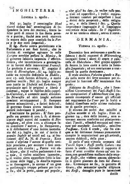 Notizie politiche o sia istoria de' piu famosi avvenimenti del mondo