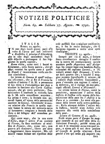 Notizie politiche o sia istoria de' piu famosi avvenimenti del mondo