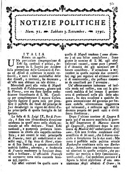 Notizie politiche o sia istoria de' piu famosi avvenimenti del mondo