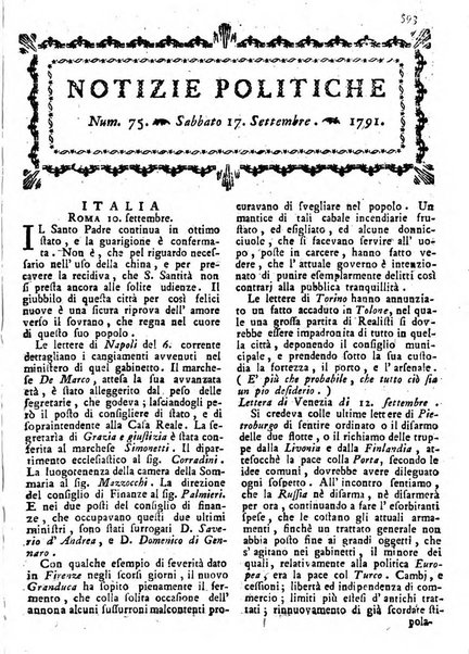 Notizie politiche o sia istoria de' piu famosi avvenimenti del mondo