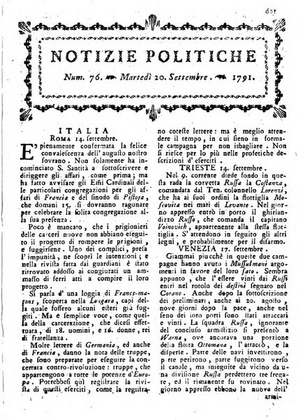 Notizie politiche o sia istoria de' piu famosi avvenimenti del mondo