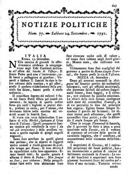 Notizie politiche o sia istoria de' piu famosi avvenimenti del mondo