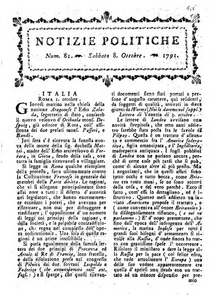 Notizie politiche o sia istoria de' piu famosi avvenimenti del mondo