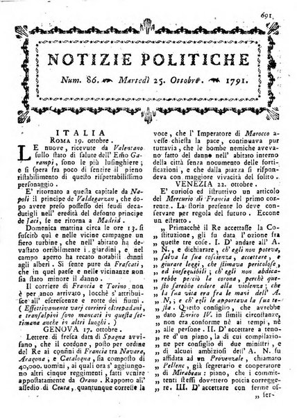 Notizie politiche o sia istoria de' piu famosi avvenimenti del mondo