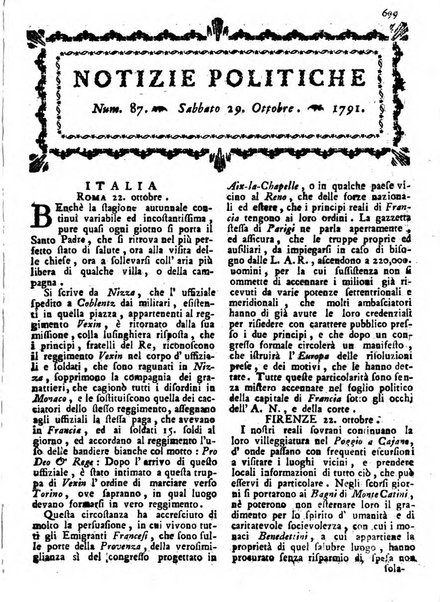 Notizie politiche o sia istoria de' piu famosi avvenimenti del mondo