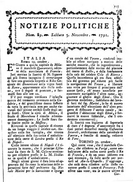 Notizie politiche o sia istoria de' piu famosi avvenimenti del mondo