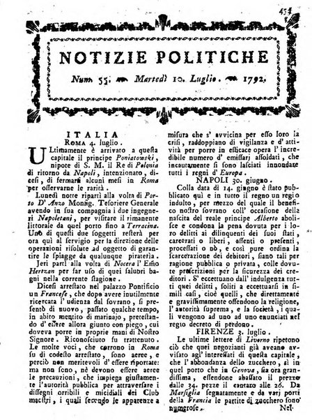 Notizie politiche o sia istoria de' piu famosi avvenimenti del mondo