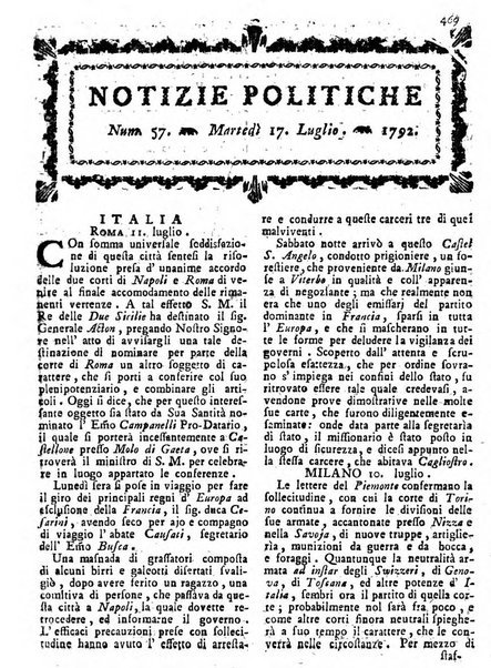 Notizie politiche o sia istoria de' piu famosi avvenimenti del mondo