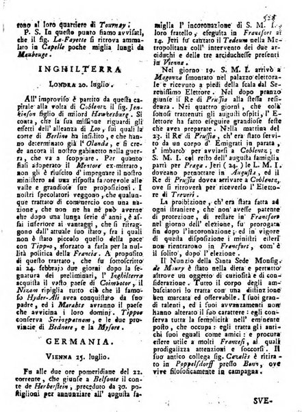 Notizie politiche o sia istoria de' piu famosi avvenimenti del mondo