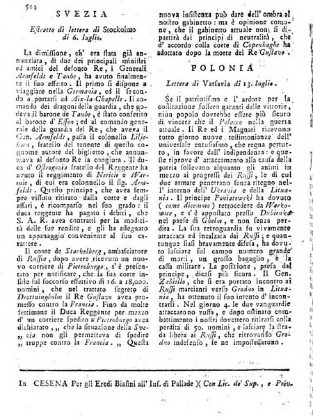 Notizie politiche o sia istoria de' piu famosi avvenimenti del mondo