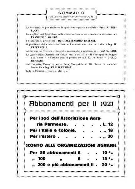 La riforma agraria rivista mensile illustrata delle organizzazioni agrarie parmensi