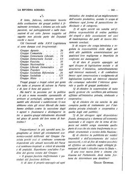 La riforma agraria rivista mensile illustrata delle organizzazioni agrarie parmensi