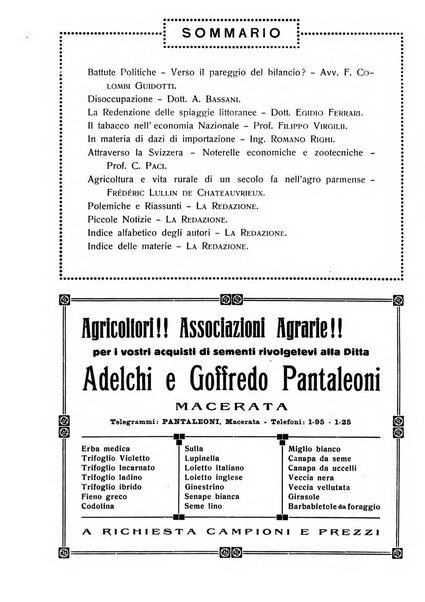 La riforma agraria rivista mensile illustrata delle organizzazioni agrarie parmensi