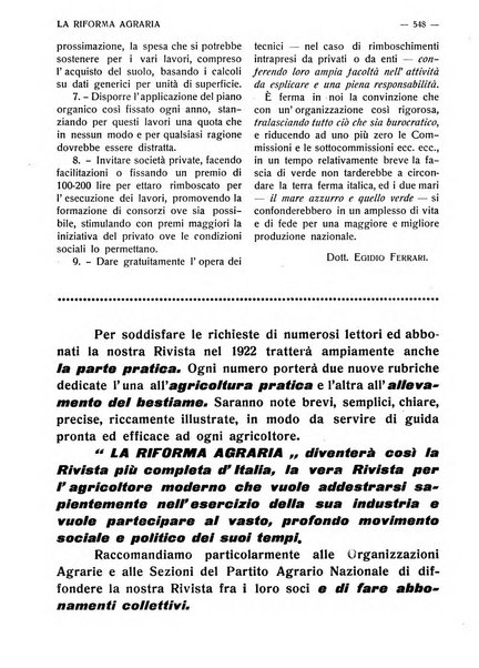 La riforma agraria rivista mensile illustrata delle organizzazioni agrarie parmensi