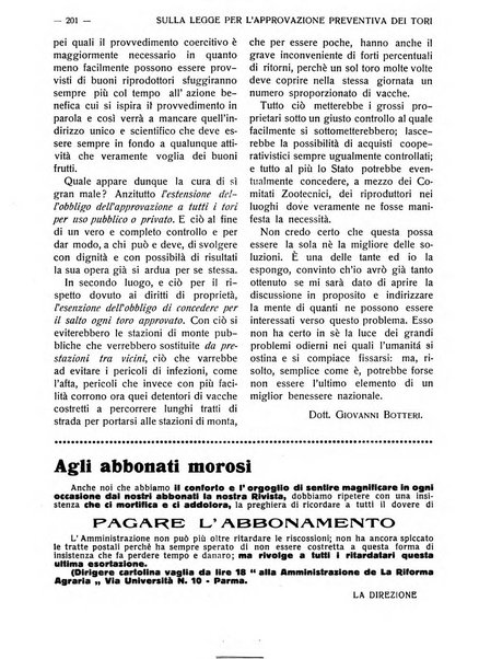 La riforma agraria rivista mensile illustrata delle organizzazioni agrarie parmensi