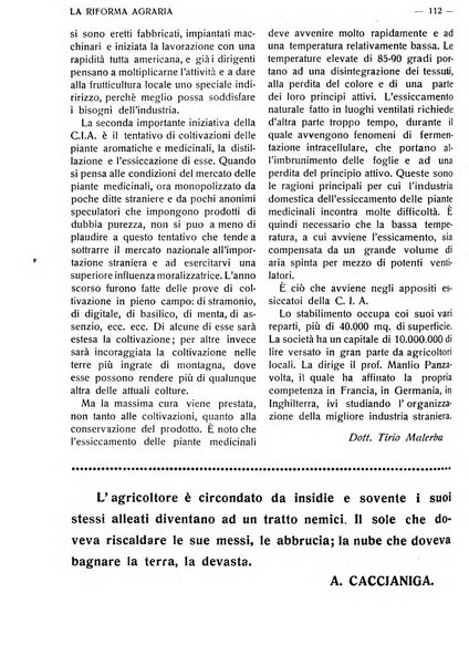 La riforma agraria rivista mensile illustrata delle organizzazioni agrarie parmensi