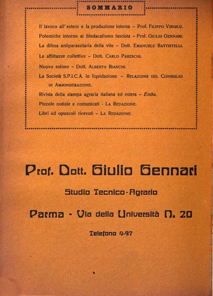 La riforma agraria rivista mensile illustrata delle organizzazioni agrarie parmensi