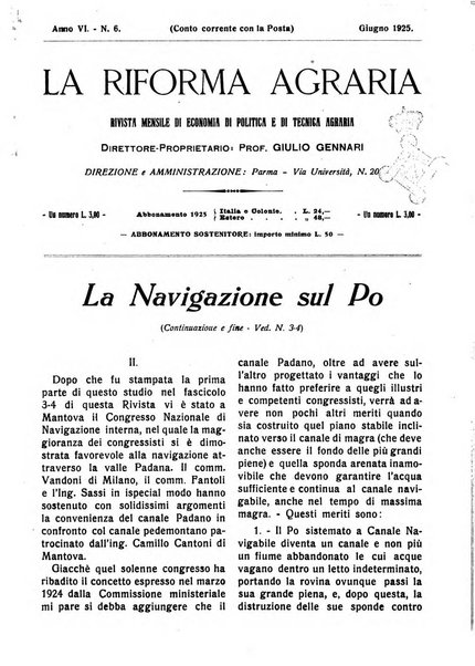 La riforma agraria rivista mensile illustrata delle organizzazioni agrarie parmensi