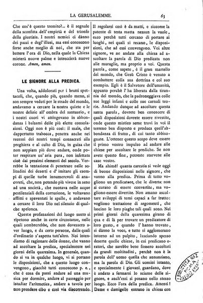 Gerusalemme periodico dell'alleanza cristiana e organo della Palestina