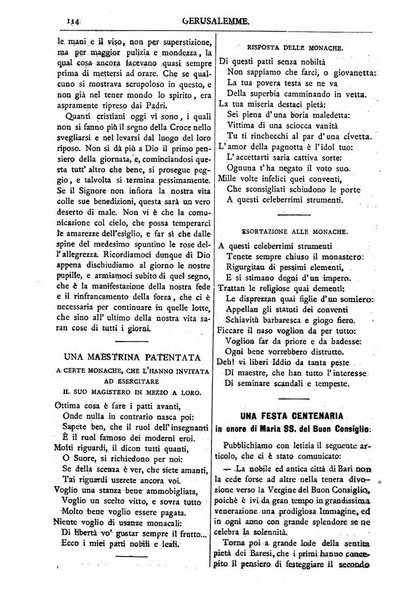 Gerusalemme periodico dell'alleanza cristiana e organo della Palestina