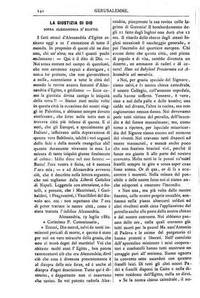 Gerusalemme periodico dell'alleanza cristiana e organo della Palestina