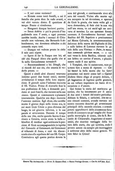 Gerusalemme periodico dell'alleanza cristiana e organo della Palestina