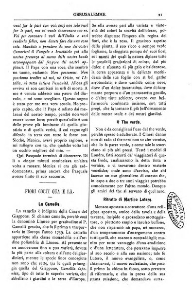 Gerusalemme periodico dell'alleanza cristiana e organo della Palestina