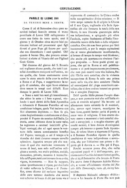 Gerusalemme periodico dell'alleanza cristiana e organo della Palestina