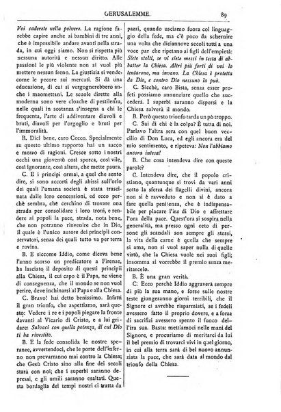 Gerusalemme periodico dell'alleanza cristiana e organo della Palestina