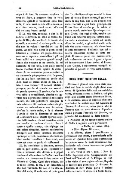 Gerusalemme periodico dell'alleanza cristiana e organo della Palestina