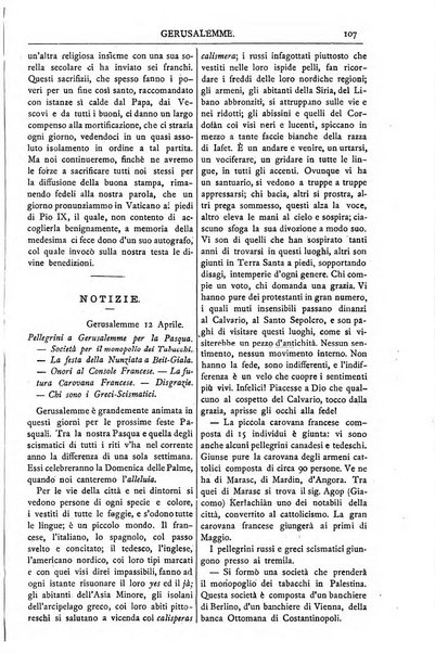 Gerusalemme periodico dell'alleanza cristiana e organo della Palestina