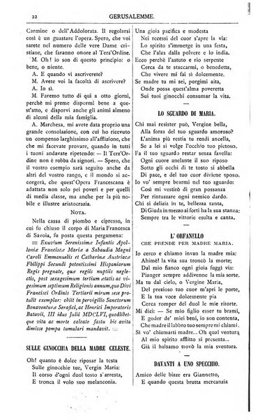 Gerusalemme periodico dell'alleanza cristiana e organo della Palestina