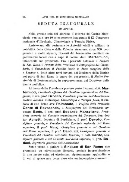 Atti del ... Congresso nazionale di idrologia, climatologia e terapia fisica