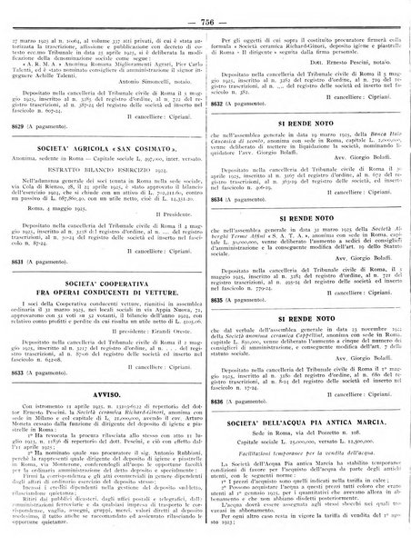 Foglio degli annunzi legali della provincia di Roma