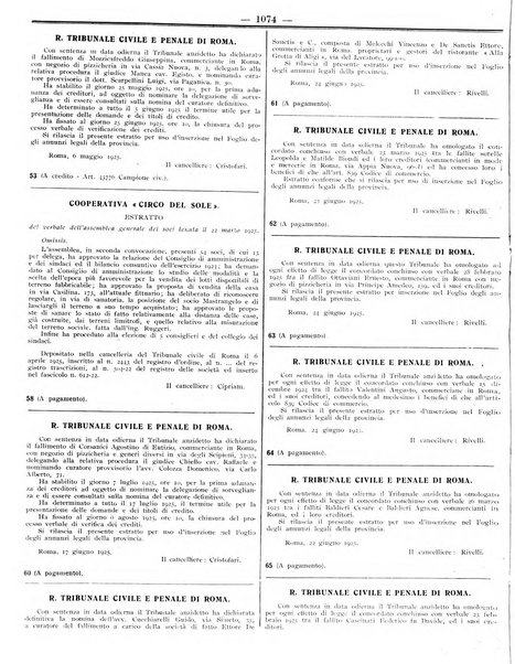 Foglio degli annunzi legali della provincia di Roma