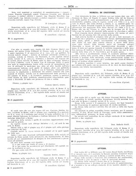 Foglio degli annunzi legali della provincia di Roma