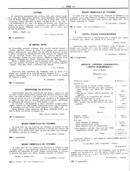 Foglio degli annunzi legali della provincia di Roma